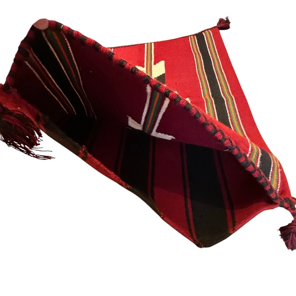 Southwestern Kilim Lumbar Pillow Cover Geometric Tribal Tassel 16x24 Tassels - Picture 5 of 9